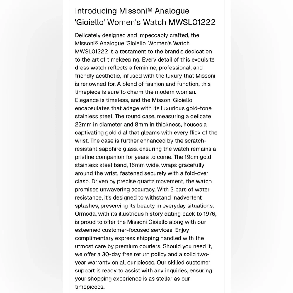 Missoni Gioiello scarf interlinked watch - Picture 14 of 14